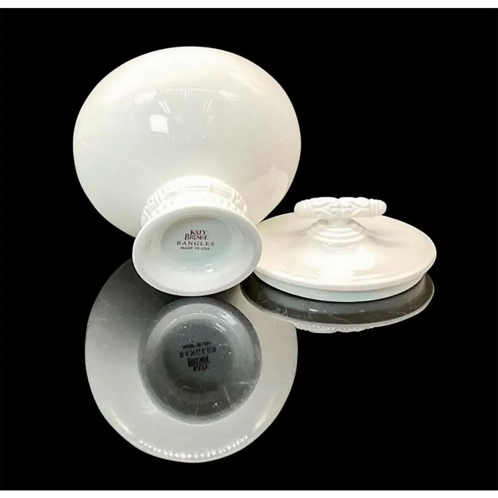 NIB Katy Briscoe Bangles White Bone China Sugar Bowl‎